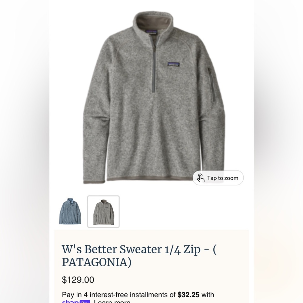 Patagonia Grey Quarter Zip
